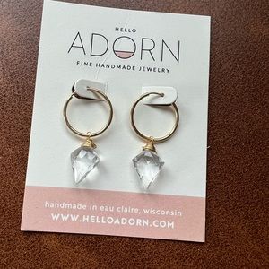 Adorn Dagger Charms Drop Hoop Earrings